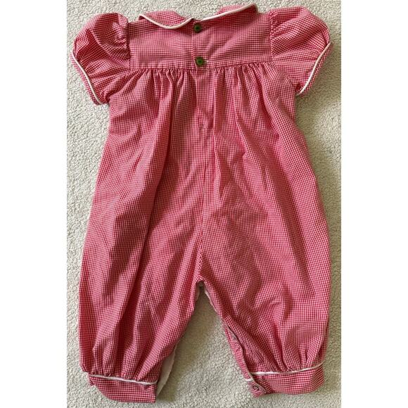 Red & White Santa Gingham romper by Remember Nguyen. - Picture 8 of 12